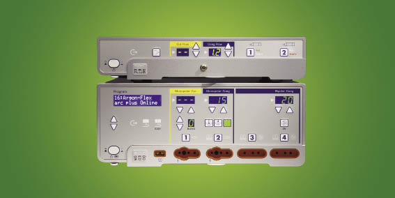 ARC 300 unit with ARC Plus argon unit mounted on top, on green background