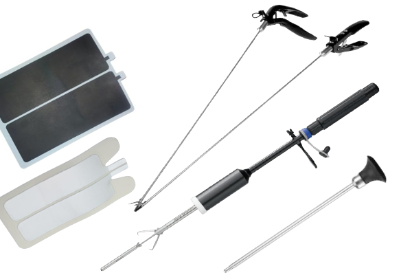 Miscellaneous instruments Dispersive plates, needle holders uterine manipulator trocars
