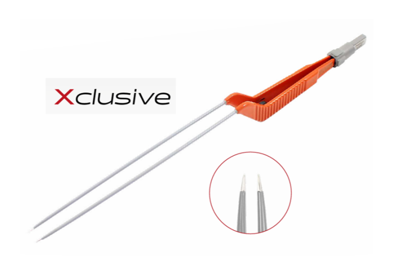 Xclusive Claris non stick bipolar forceps Very thin armed Claris Xclusive bipolar non stick forceps link to pdf