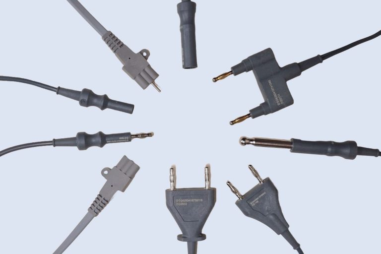 Electrosurgery cables Groping of grey monopolar and bipolar electrosurgery cables